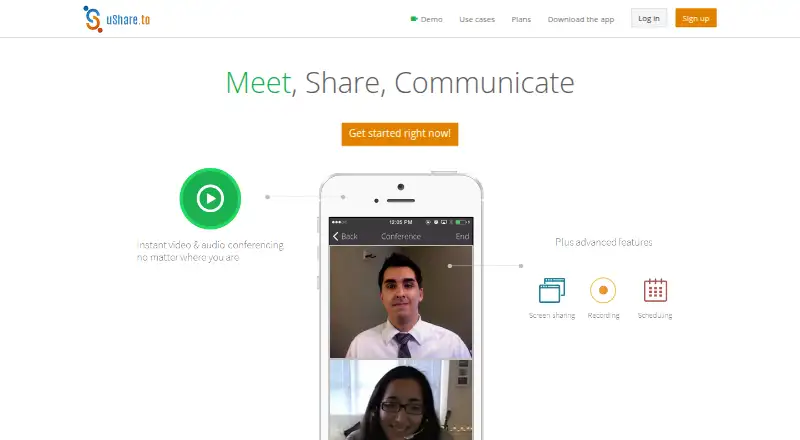 The uShare.to homepage