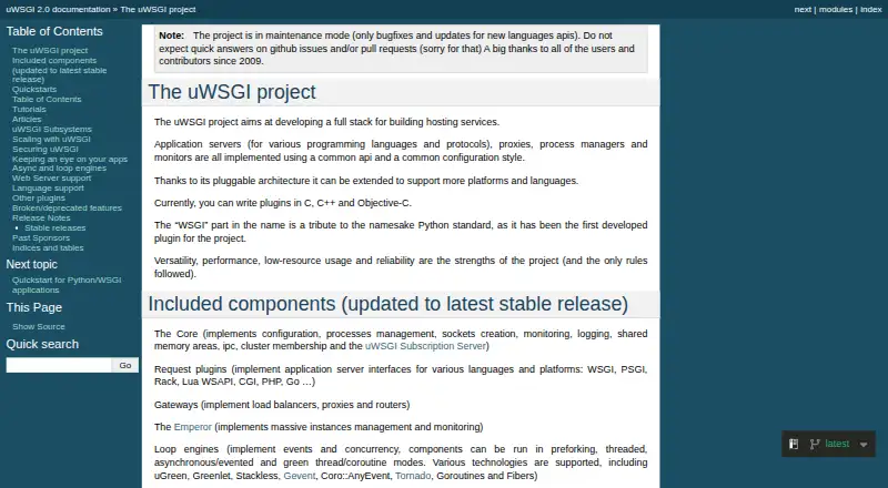 uWSGI's website