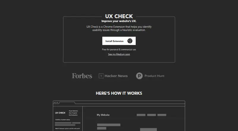 UX Check's website
