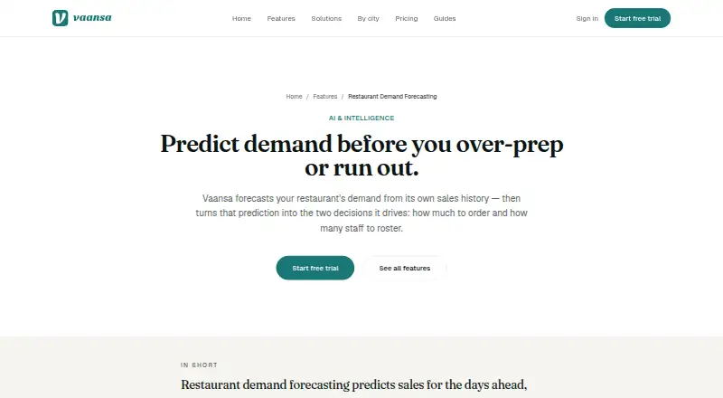 Vaansa's website