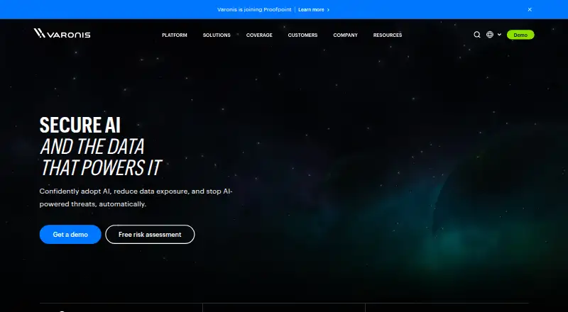 Varonis Data Security Platform's website