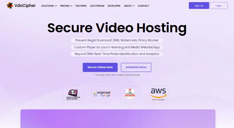 VdoCipher's website