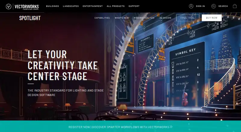 Vectorworks Spotlight's website