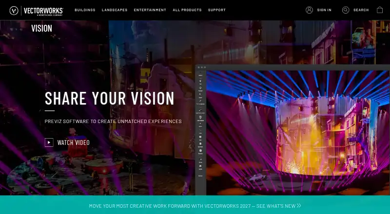 Vectorworks Vision's website