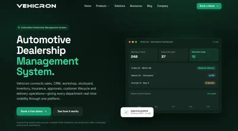 The Vehicron IT Asset Management System homepage