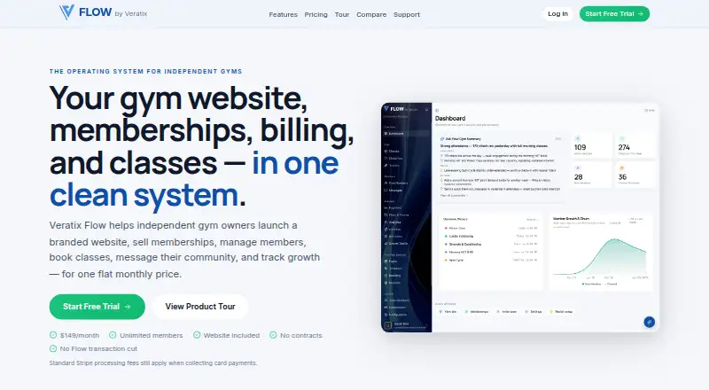 The Veratix Flow homepage