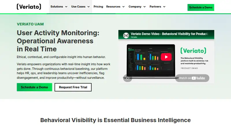 Veriato UAM's website