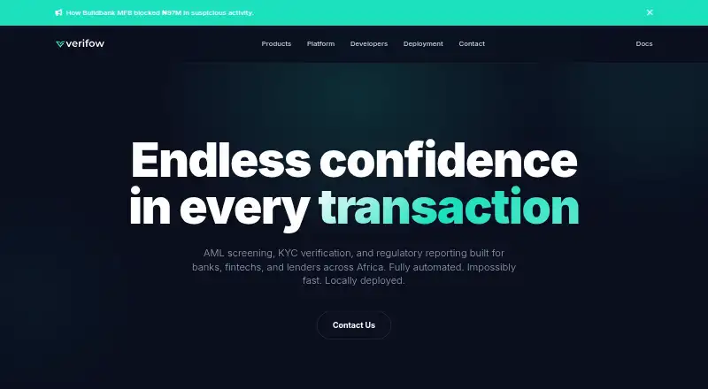 Verifow's website