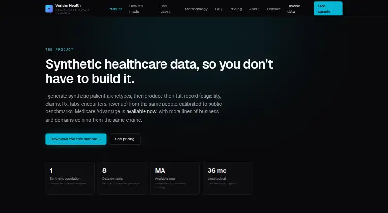 Verisim Health's website