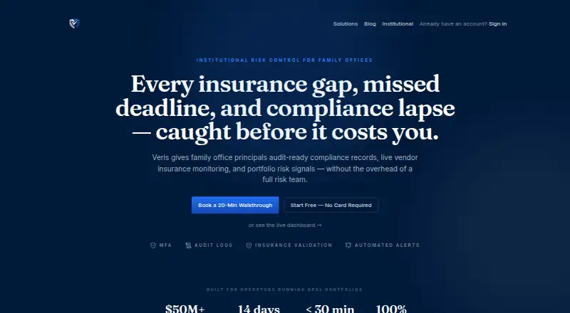 The Veris homepage