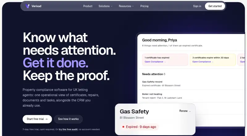 Verixad's website