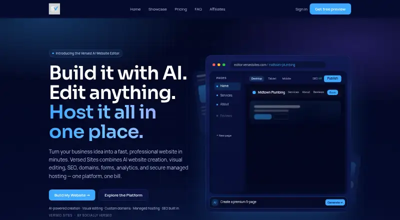 Versed Sites's website
