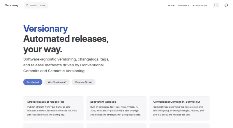 Versionary's website