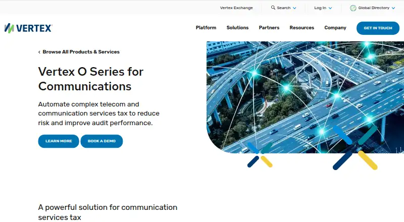 Vertex O Series for Communications's website