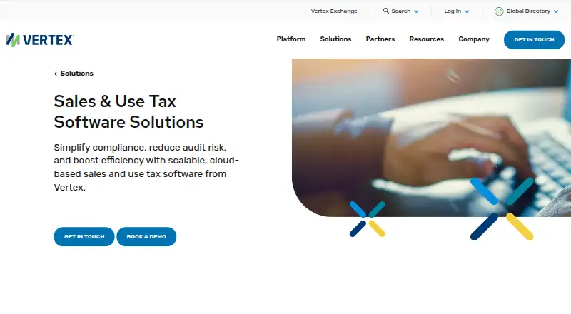Vertex Sales & Use Tax's website
