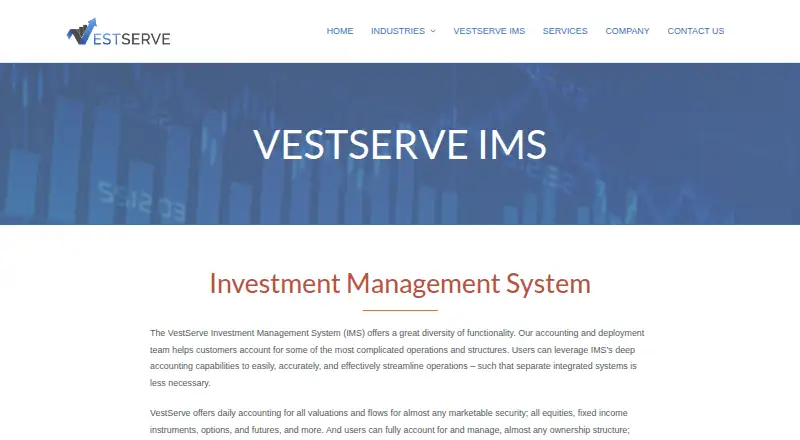 VestServe IMS's website