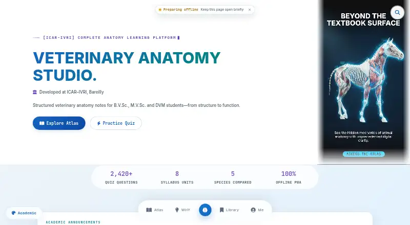 The Veterinary Anatomy Studio homepage