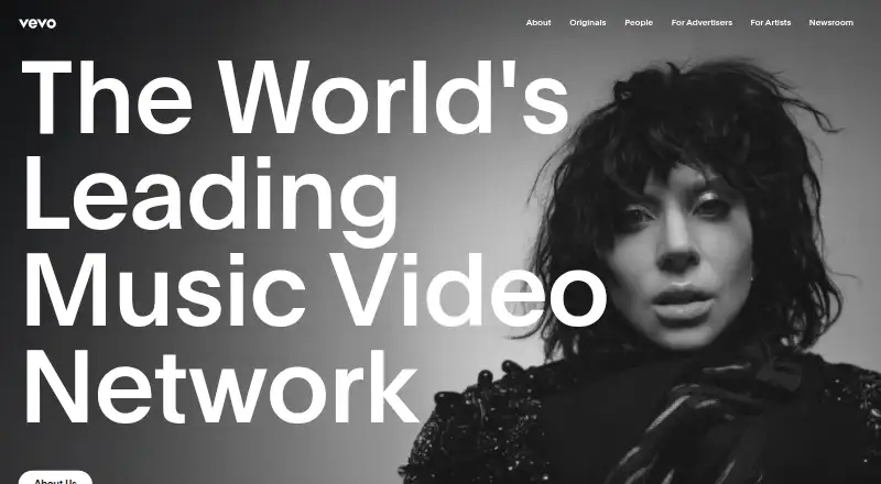 Vevo's website