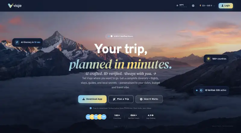 Viaje's website