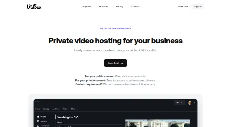 Vidbeo's website
