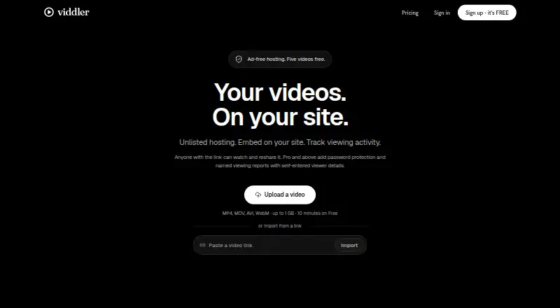 Viddler's website