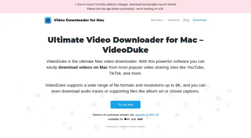VideoDuke's website