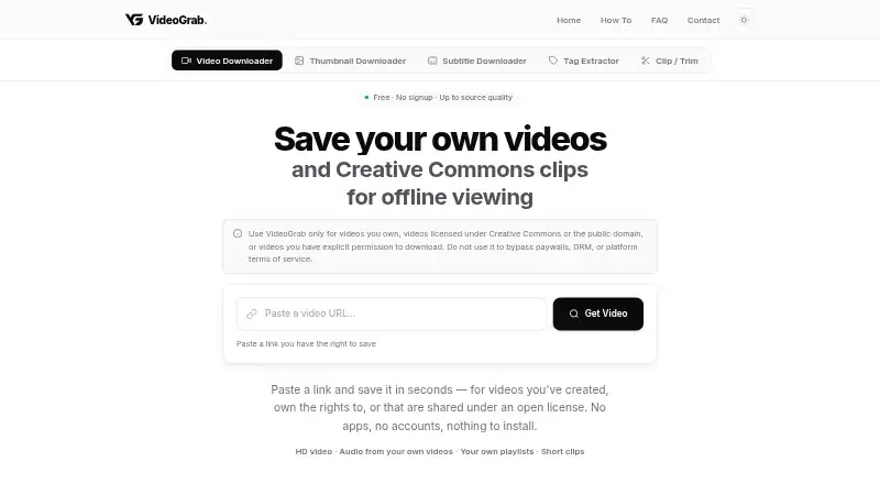 VideoGrab's website