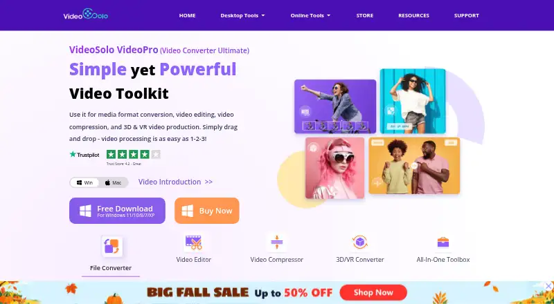 The VideoSolo Video Converter Ultimate homepage
