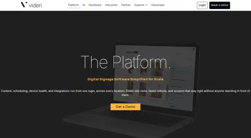 Videri Platform's website