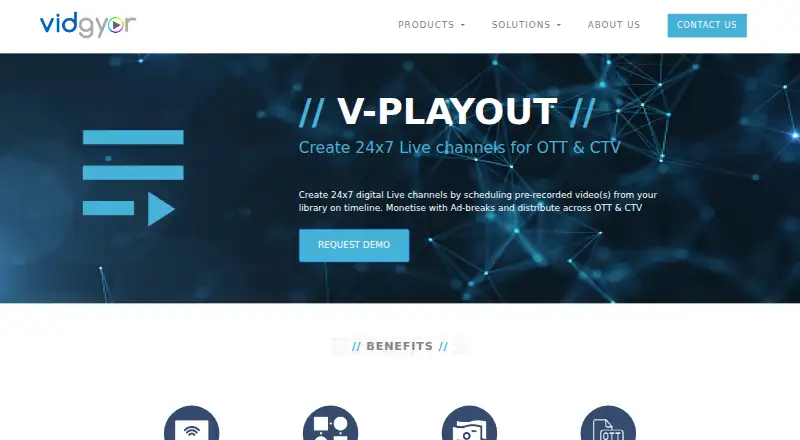 Vidgyor V-Playout's website