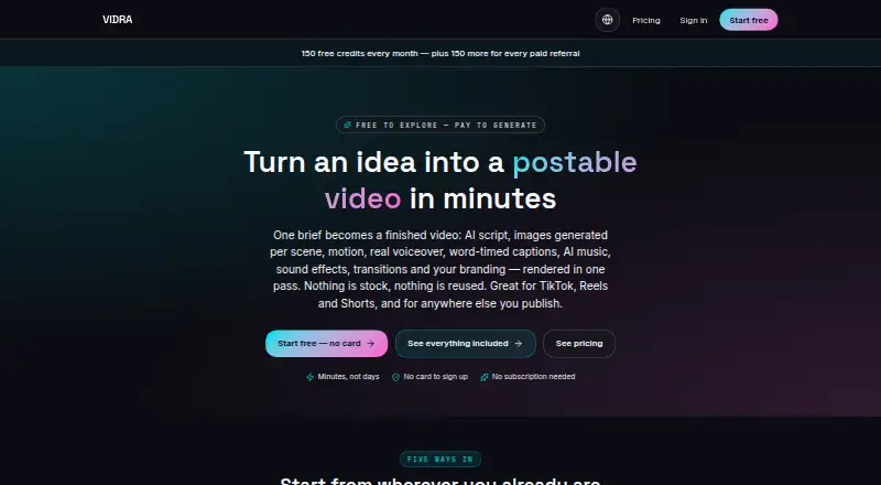 VIDRA's website
