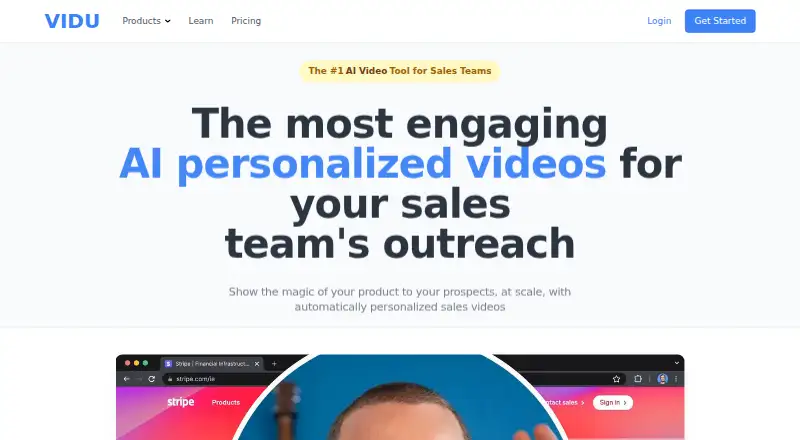 The Vidu homepage