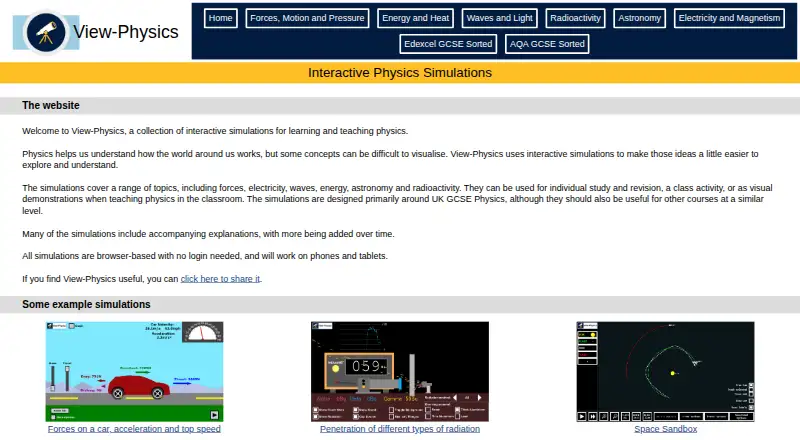 The View-Physics homepage