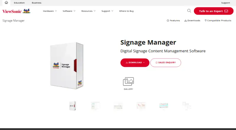 ViewSonic Signage Manager's website
