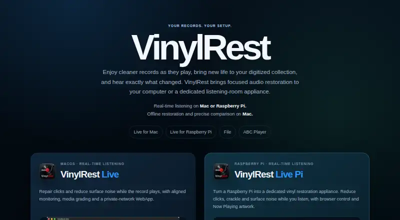 The VinylRest homepage