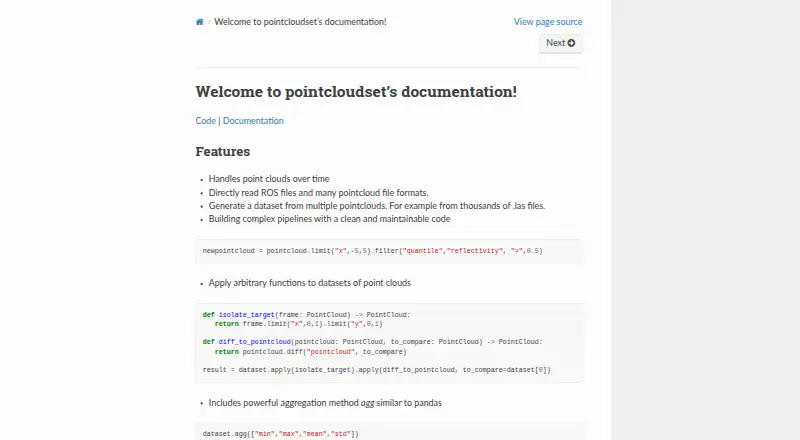 pointcloudset's website
