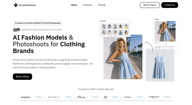 Virtual Fashion AI's website