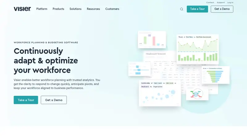 Visier Workforce Planning's website