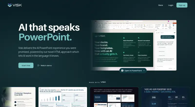 The Visk homepage