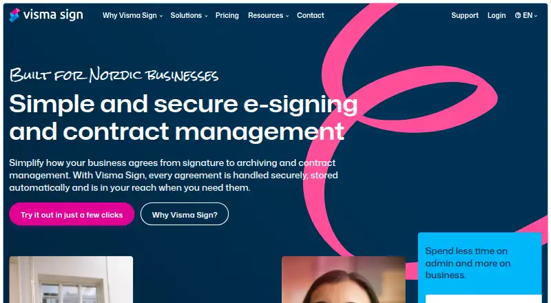 Visma Sign's website
