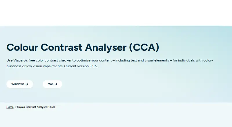 Colour Contrast Analyser's website