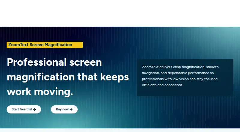 ZoomText's website