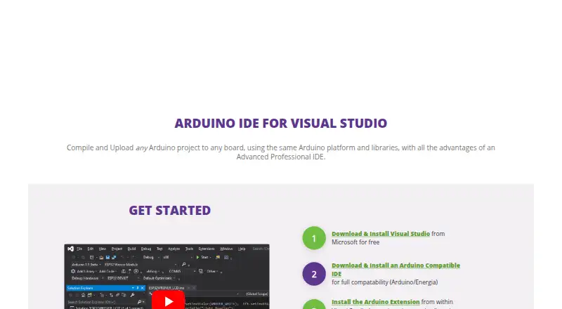 The Visual Micro homepage