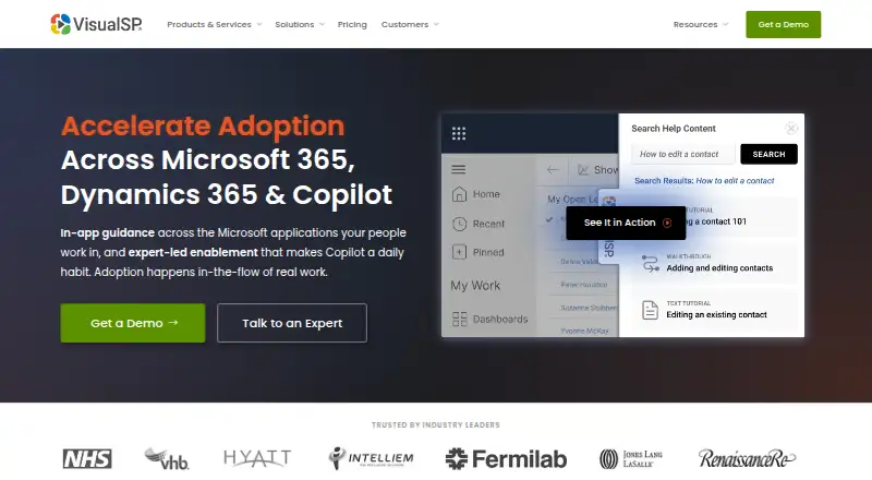 VisualSP's website