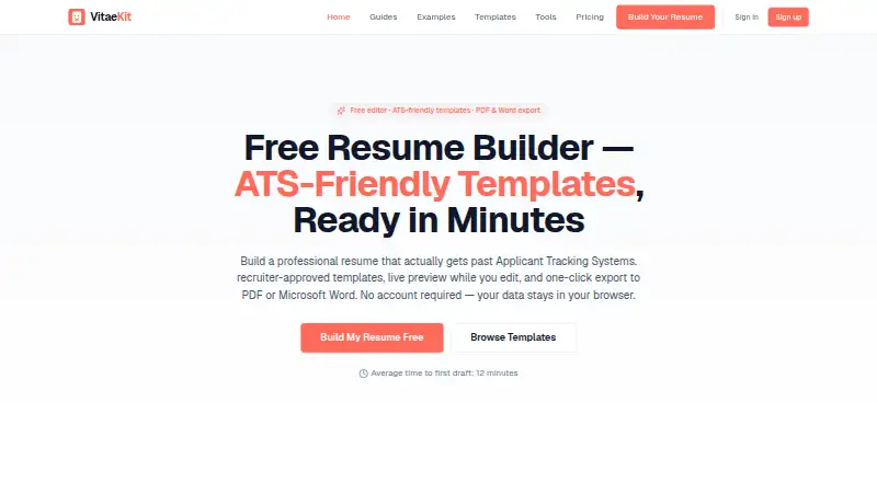 VitaeKit's website