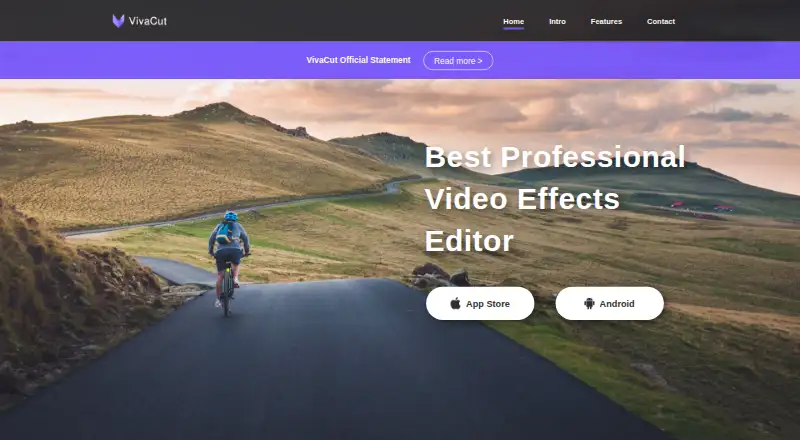 The VivaCut homepage
