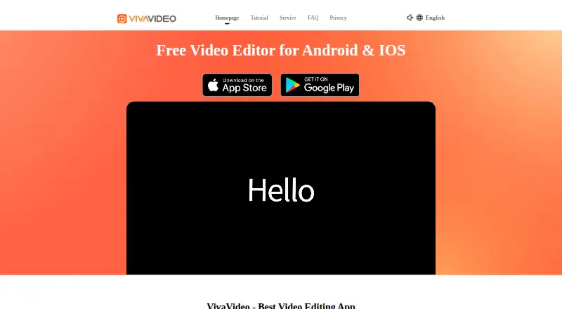The VivaVideo homepage
