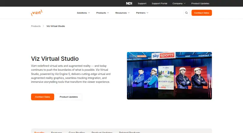 Viz Virtual Studio's website