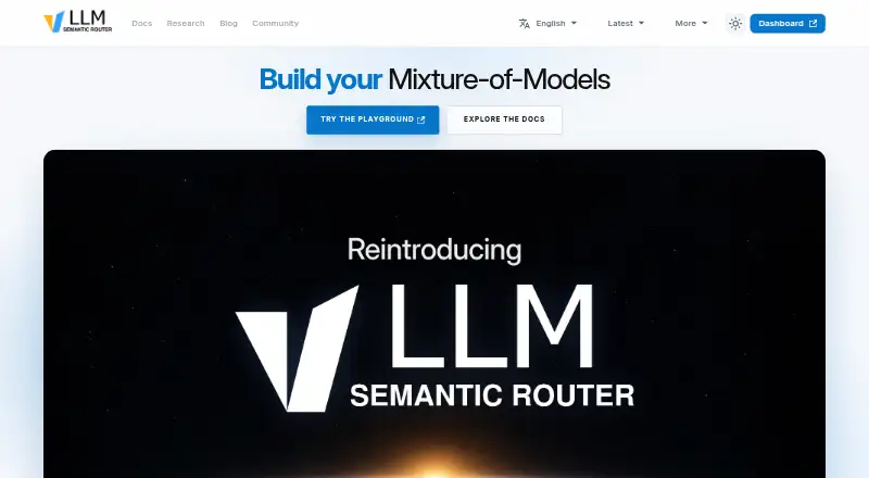 The vLLM Semantic Router homepage