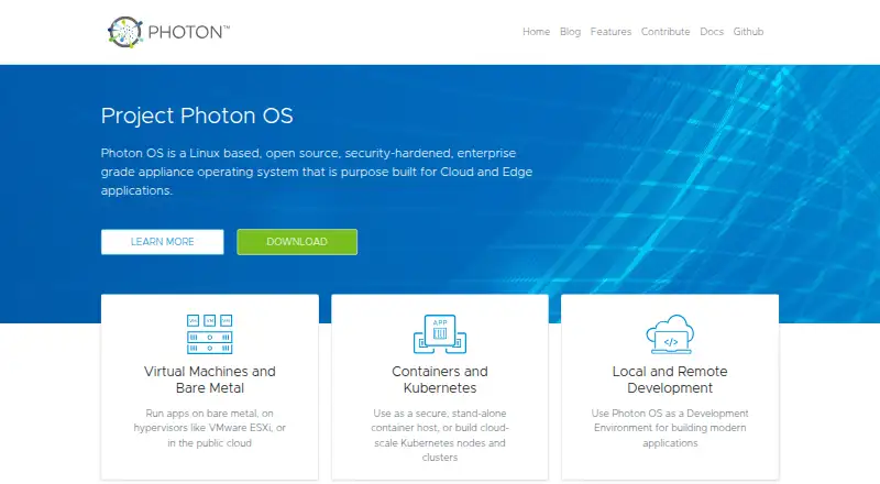 Photon OS's website